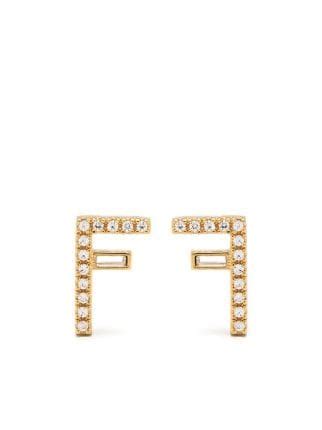 fendi letter earrings|Fendi pierced earrings.